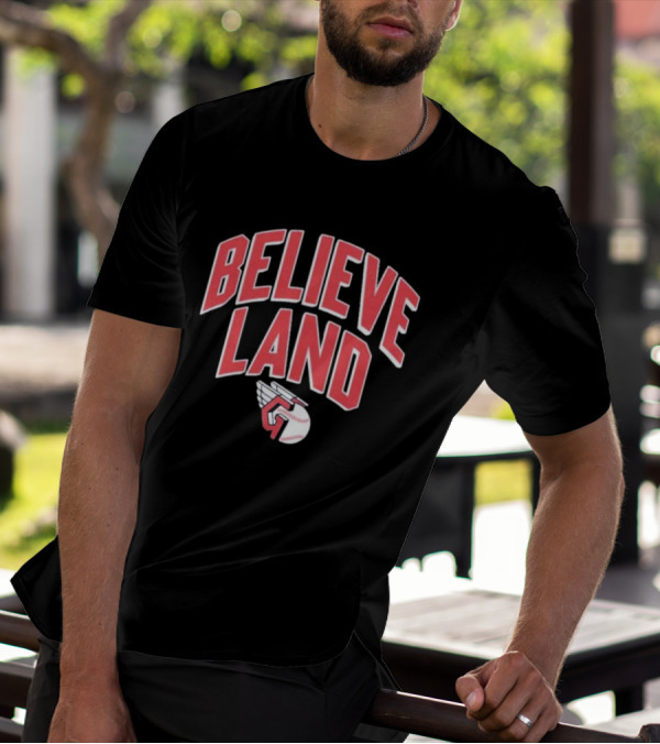 Believeland Cleveland Guardians Winged Baseball T-Shirt