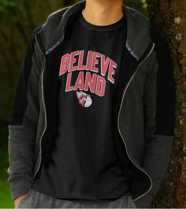 Believeland Cleveland Guardians Winged Baseball T-Shirt