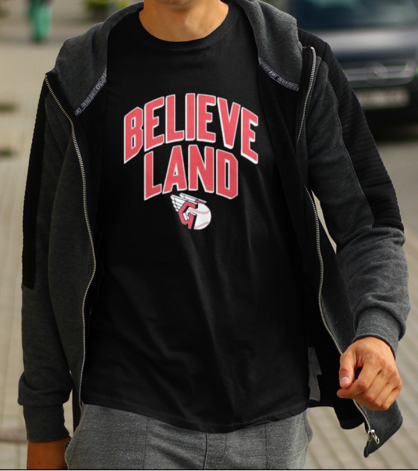 Believeland Cleveland Guardians Winged Baseball T-Shirt