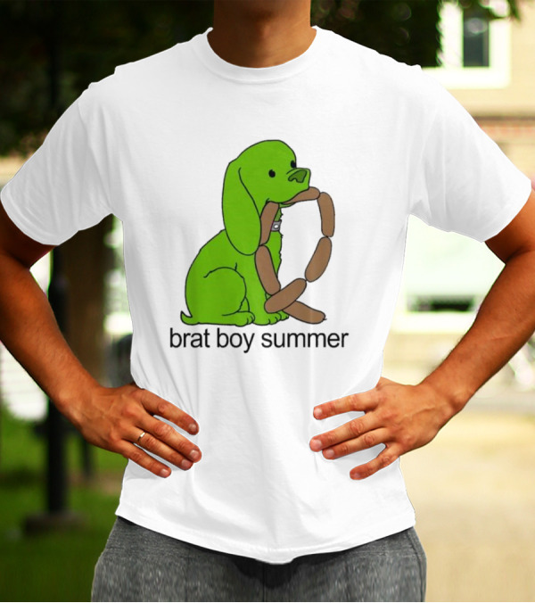 Brat Boy Summer Green Dog Sausage Chain T-Shirt