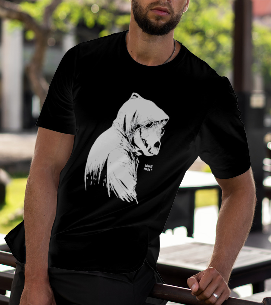 Massive Faceart What Mask Hooded Skull T-Shirt