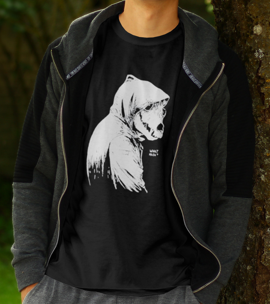 Massive Faceart What Mask Hooded Skull T-Shirt