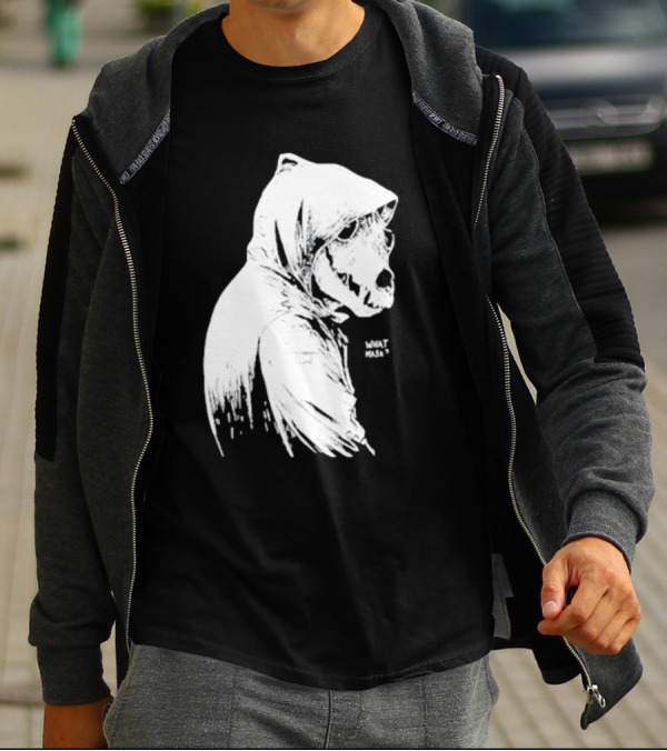Massive Faceart What Mask Hooded Skull T-Shirt