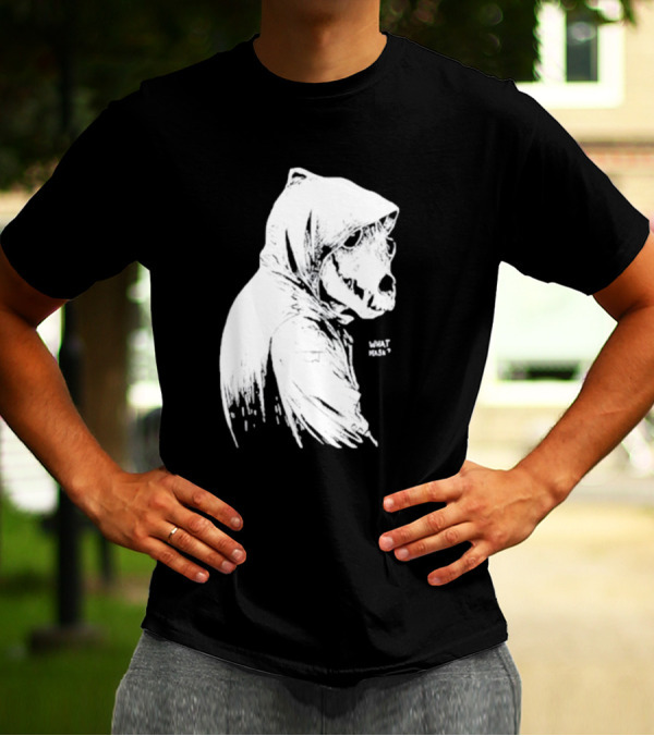 Massive Faceart What Mask Hooded Skull T-Shirt