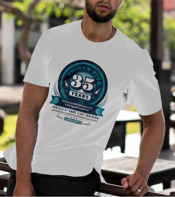 THIRTY FIVE 35 Years Of Unmatched Cybersecurity Training And Expertise Powered By SANS Live Training 100% OPC T-Shirt