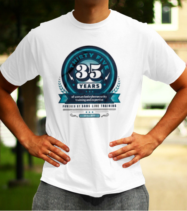 THIRTY FIVE 35 Years Of Unmatched Cybersecurity Training And Expertise Powered By SANS Live Training 100% OPC T-Shirt