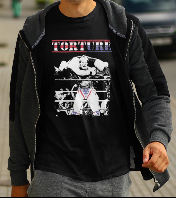 Torture Wrestling Sucks Collab Patriotic Wrestler Carrying Opponent T-Shirt