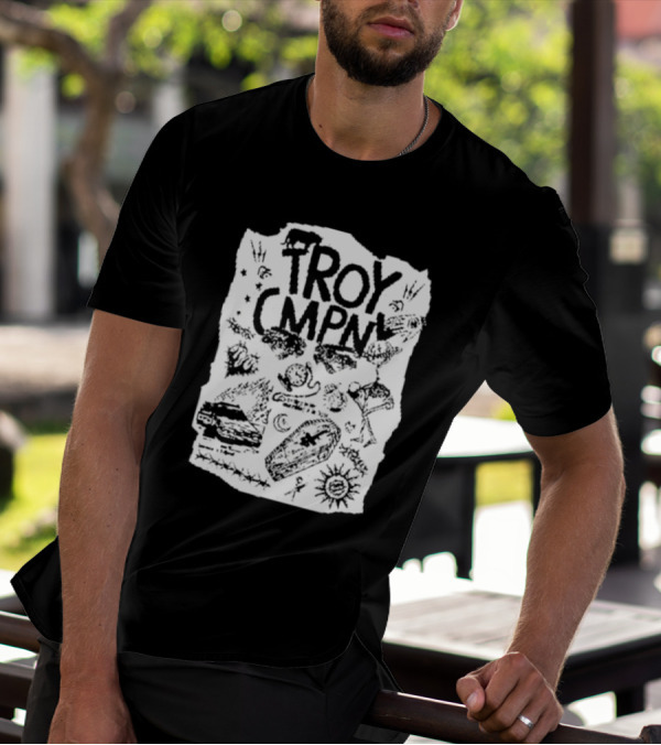 Troy CMPN Mineral Blue Death Can Come Anytime Ds 2447 Coffin Sun Stars Moon T-Shirt