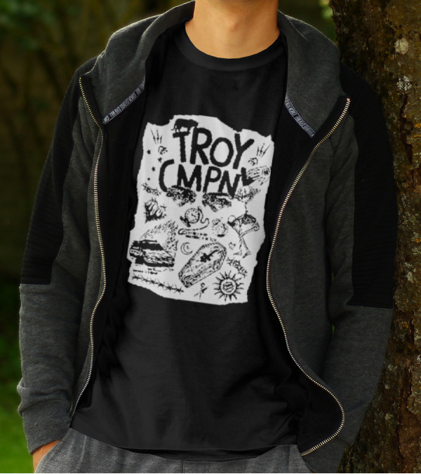 Troy CMPN Mineral Blue Death Can Come Anytime Ds 2447 Coffin Sun Stars Moon T-Shirt