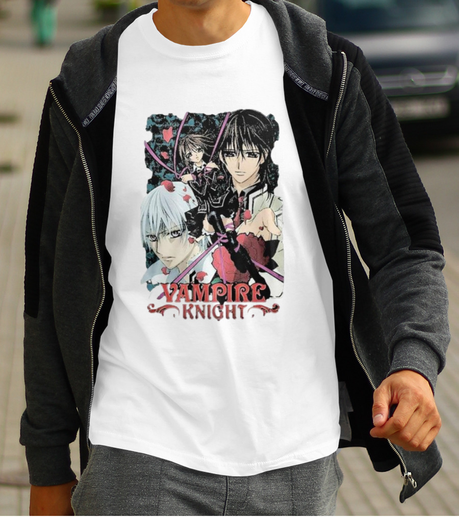 Vampire Knight Lovers Anime Characters Roses And Hearts T-Shirt