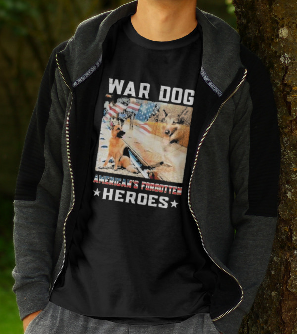War Dog American's Forgotten Heroes Flags And German Shepherd T-Shirt
