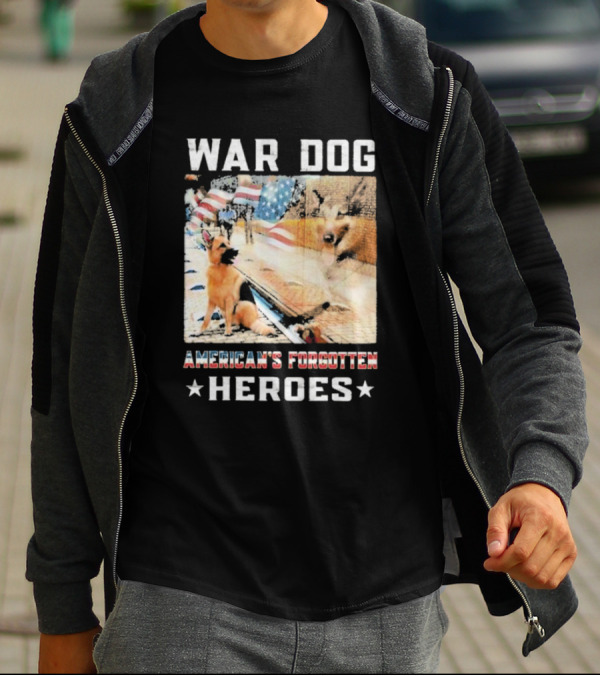 War Dog American's Forgotten Heroes Flags And German Shepherd T-Shirt