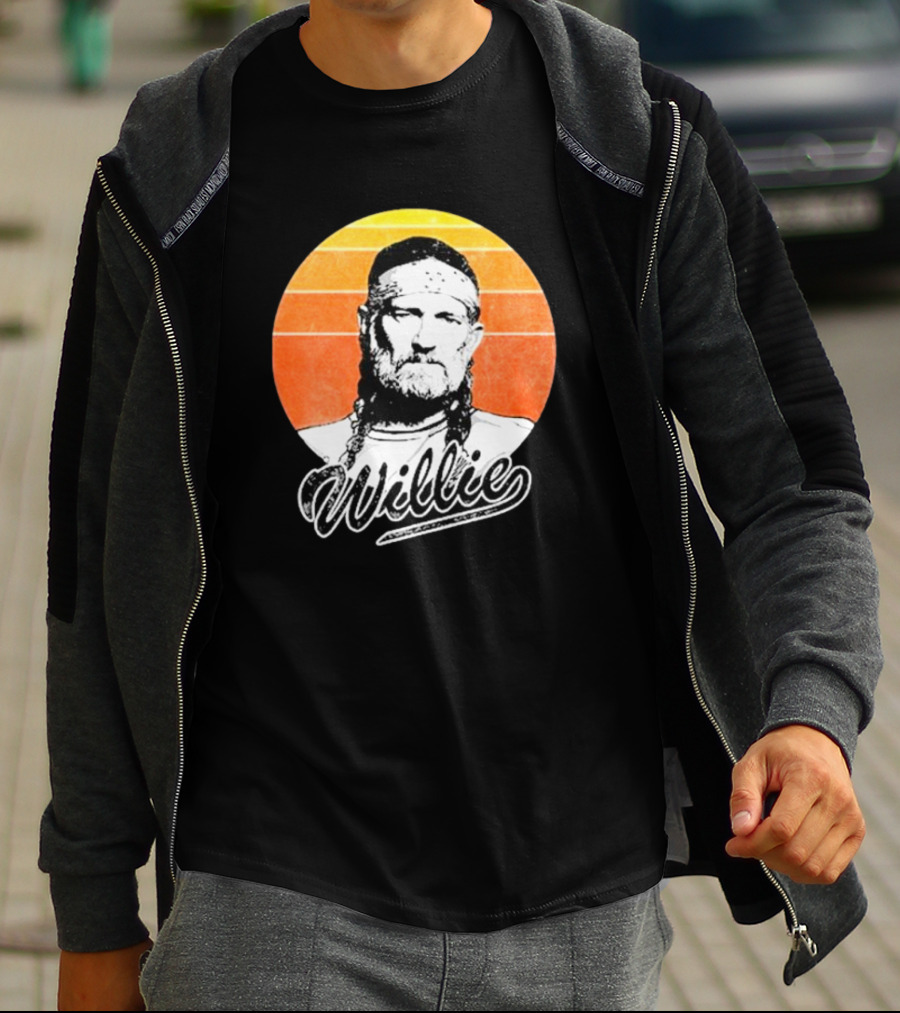 Willie Nelson Vintage Sunset Circle T-Shirt