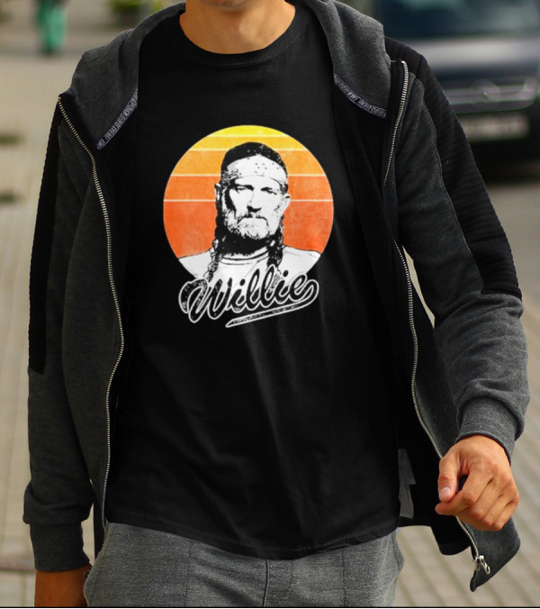 Willie Nelson Vintage Sunset Circle T-Shirt
