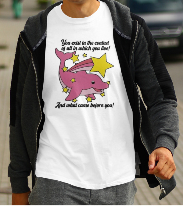 You Exist In The Context Of All In Which You Live And What Came Before You Pink Dolphin With Stars T-Shirt