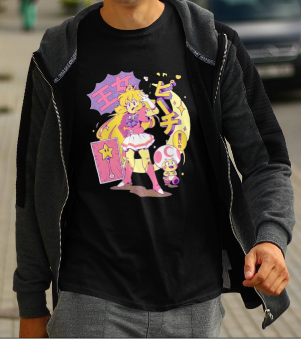 Sailor Moon Peach Toad Ilustrata Mario Princesses T-Shirt