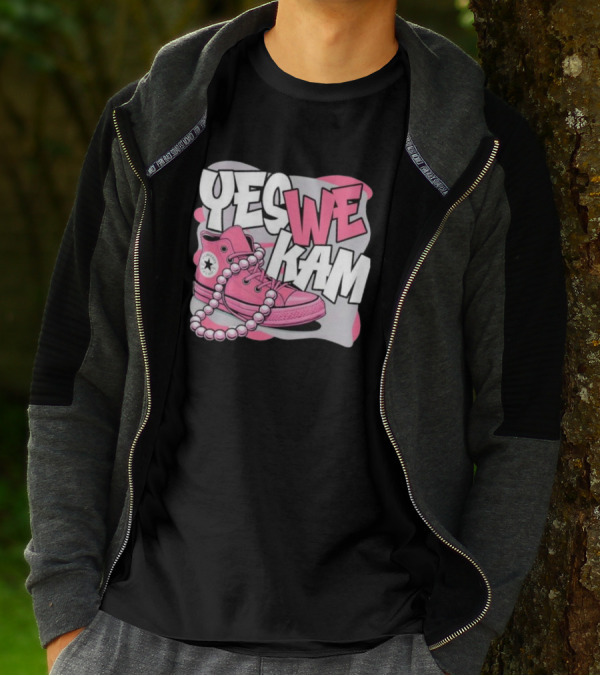 Yes We Kam Pink Boot Pearl Converse Sneaker T-Shirt