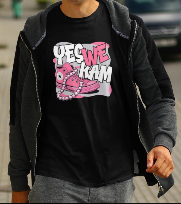 Yes We Kam Pink Boot Pearl Converse Sneaker T-Shirt