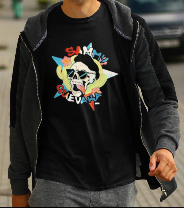Sammy Guevara Skull With Sunglasses And Colorful Star T-Shirt