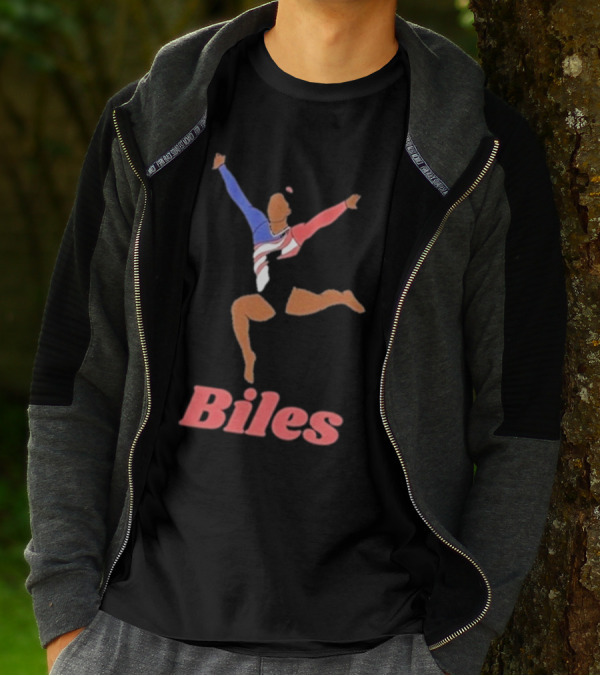 Biles Gymnastics Athlete In Flag Colors T-Shirt