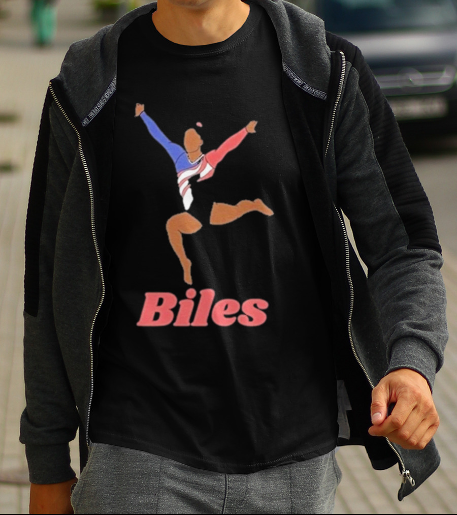 Biles Gymnastics Athlete In Flag Colors T-Shirt
