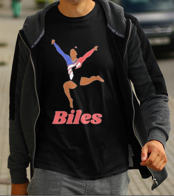 Biles Gymnastics Athlete In Flag Colors T-Shirt