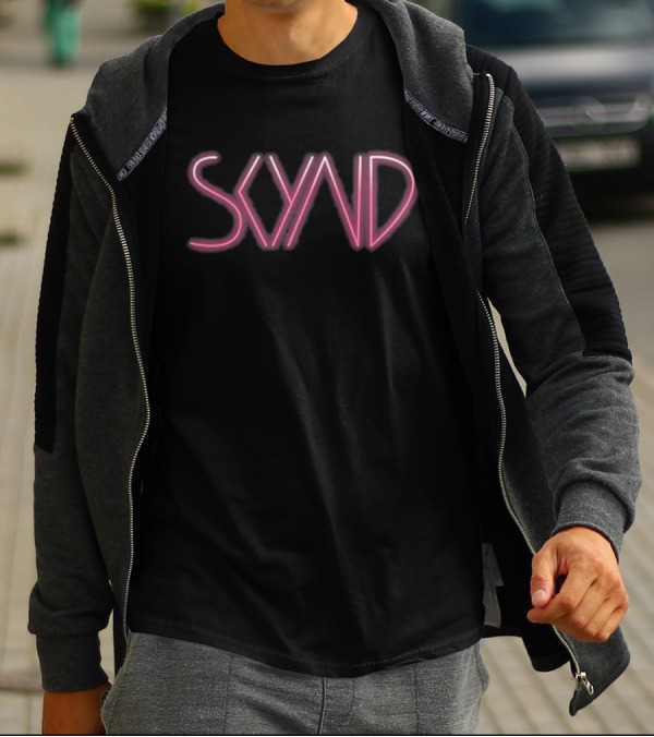 SKYND Neon Pink Logo Roses Are Red Violets Are Blue T-Shirt