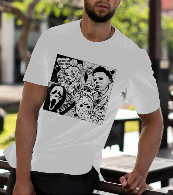Horror Icons Mashup: We All Float Down Here Answer The Phone Stab Oh Oh Oh Wh Wh Wh T-Shirt