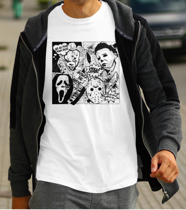 Horror Icons Mashup: We All Float Down Here Answer The Phone Stab Oh Oh Oh Wh Wh Wh T-Shirt