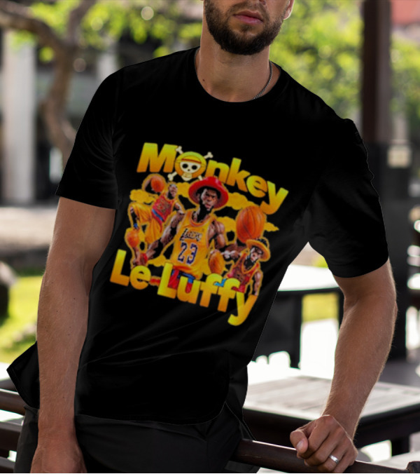 Monkey Le Luffy Lakers Basketball Crossbones Hat T-Shirt