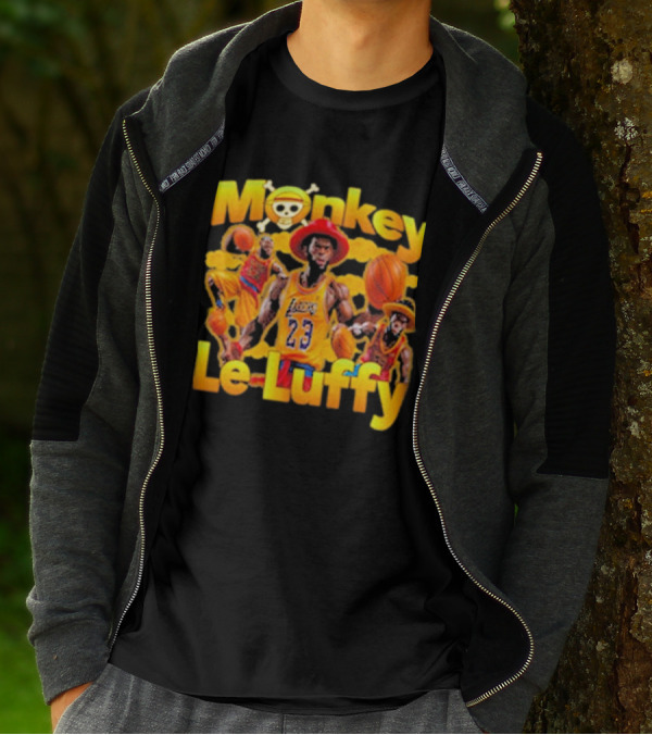 Monkey Le Luffy Lakers Basketball Crossbones Hat T-Shirt