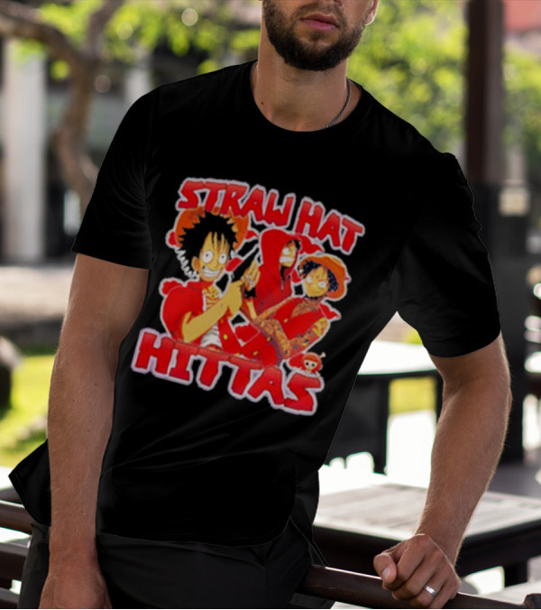 Straw Hat Hittas Monkey Luffy Anime Crossover T-Shirt