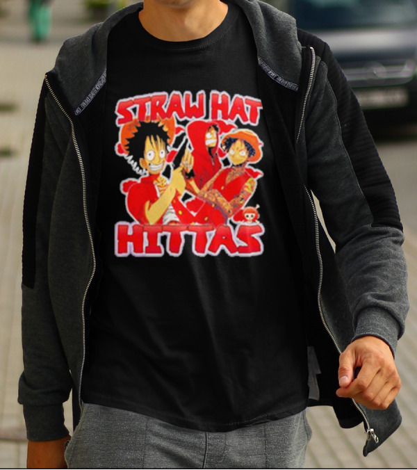 Straw Hat Hittas Monkey Luffy Anime Crossover T-Shirt