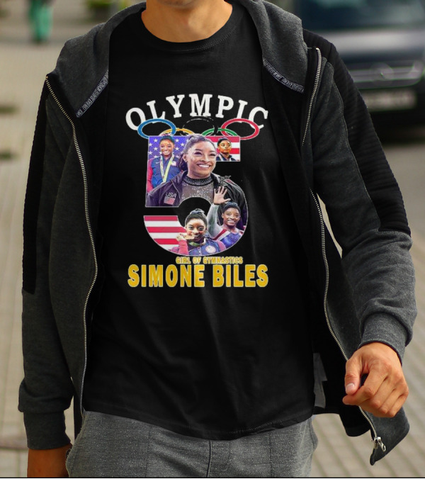 Olympic Five Rings Girl Of Gymnastics Simone Biles T-Shirt