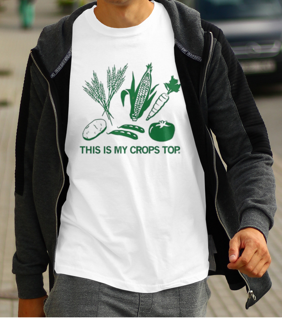 Raygun This Is My Crops Top With Vegetables Corn Carrot Tomato Peas Wheat T-Shirt