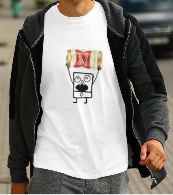 Miller High Life Doodlebob Holding Beer Can T-Shirt