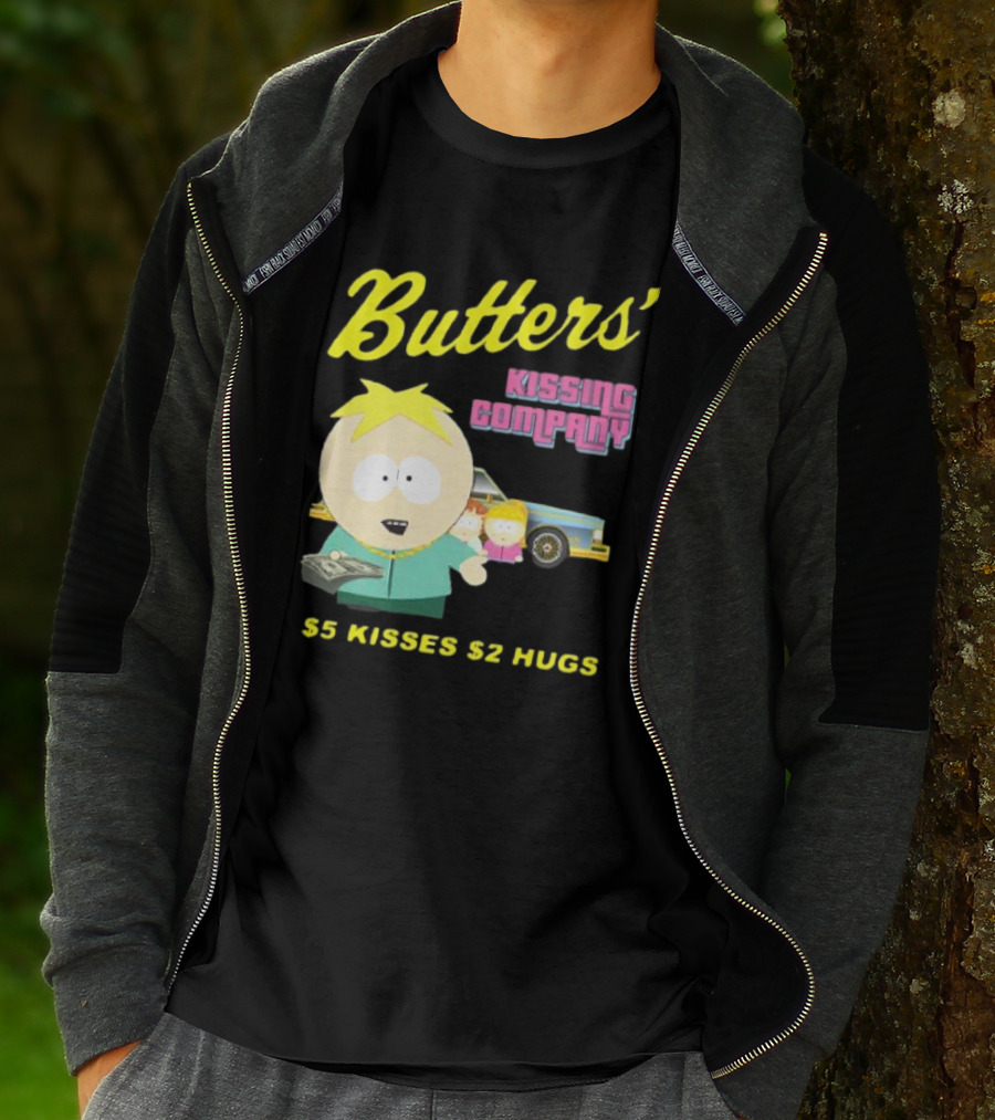 Butters' Kissing Company $5 Kisses $2 Hugs South Park Character T-Shirt