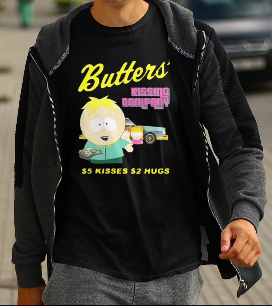 Butters' Kissing Company $5 Kisses $2 Hugs South Park Character T-Shirt