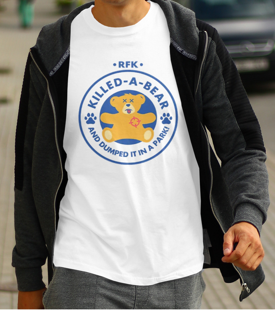 RFK Killed-A-Bear And Dumped It In A Park Teddy Bear Target Paw Prints T-Shirt