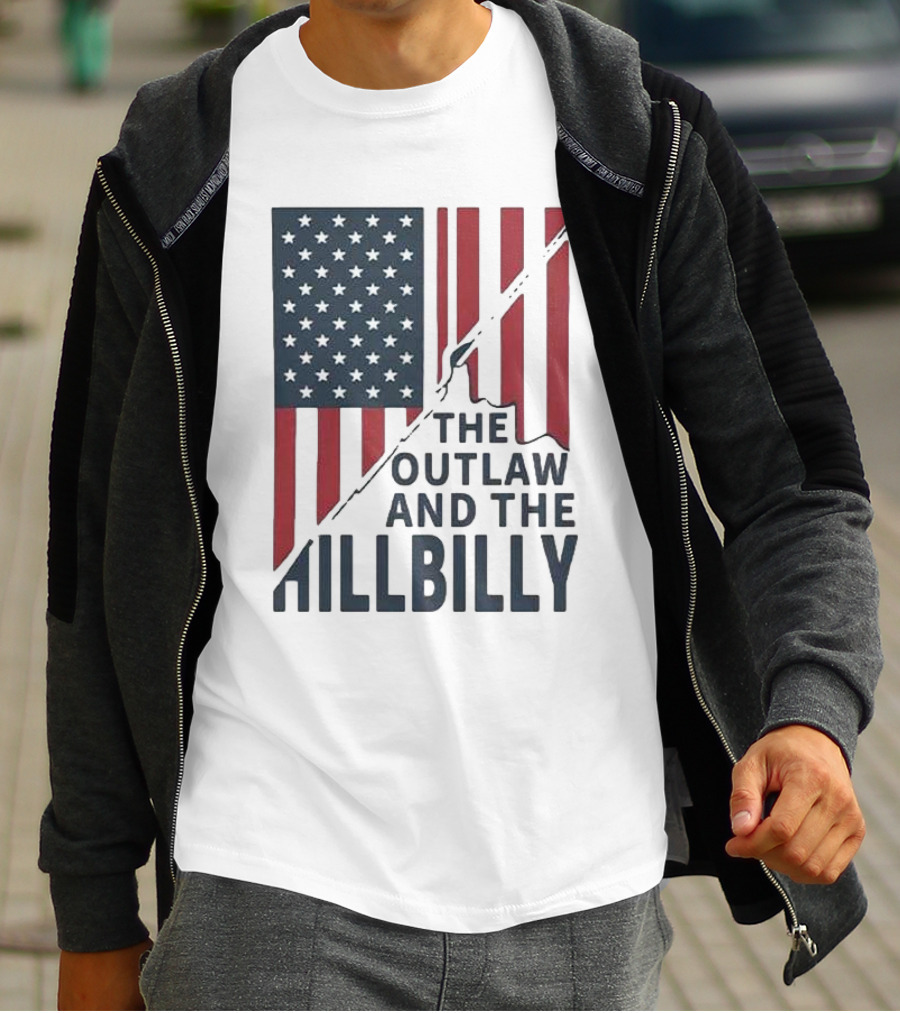 The Outlaw And The Hillbilly American Flag T-Shirt