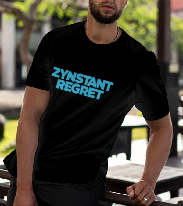 Zynstant Regret Bold Blue Typography T-Shirt