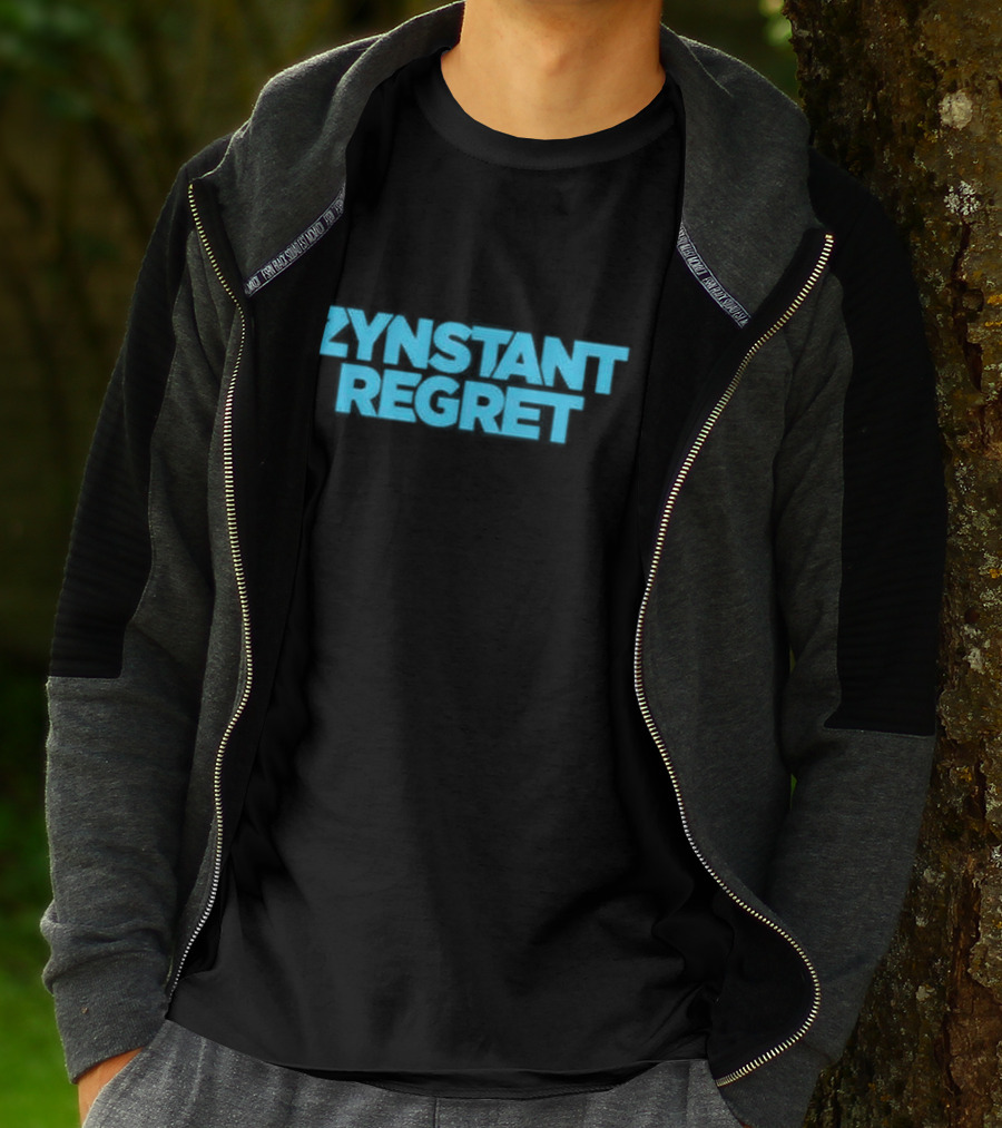 Zynstant Regret Bold Blue Typography T-Shirt