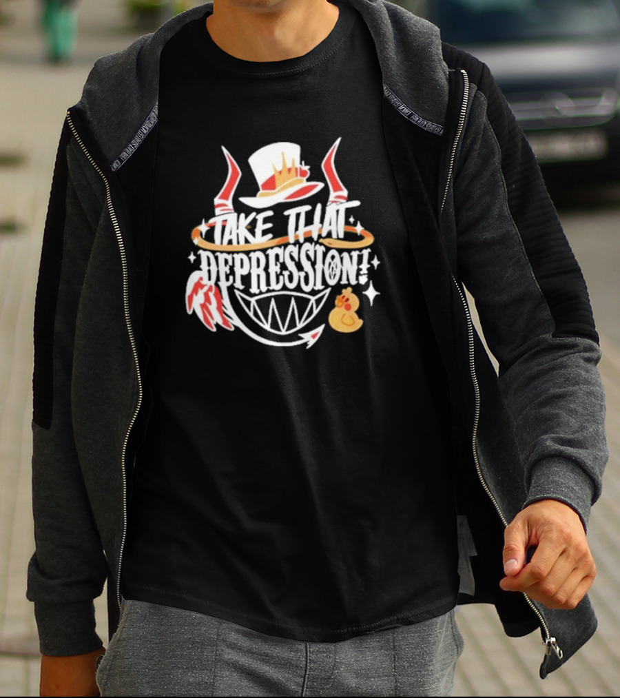 Hellaverse Take That Depression Hat Wings Duck Smile T-Shirt