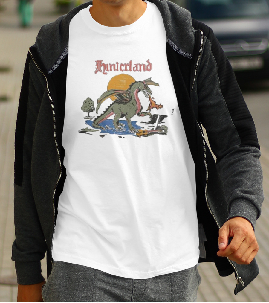 Hinterland Dragon With Orange Sun And Fire T-Shirt