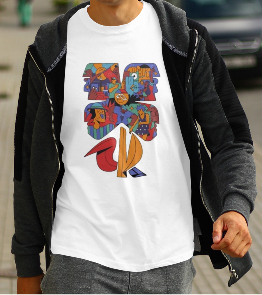 Anjunadeep 024 Yay Abe Abstract Graphic Black T-Shirt