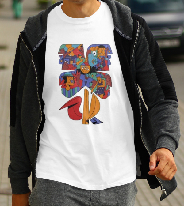 Anjunadeep 024 Yay Abe Abstract Graphic Black T-Shirt