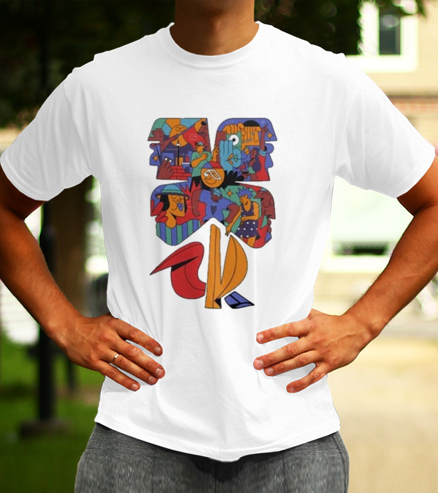 Anjunadeep 024 Yay Abe Abstract Graphic Black T-Shirt