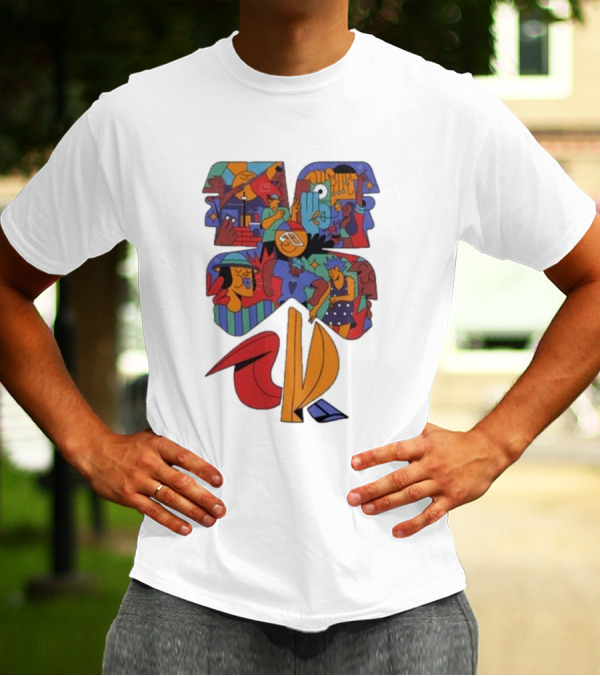 Anjunadeep 024 Yay Abe Abstract Graphic Black T-Shirt
