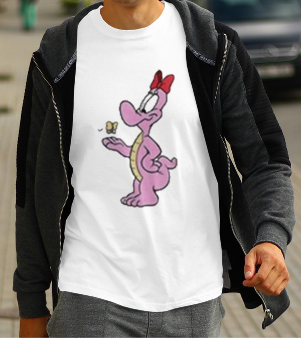 454 Life Baby Yoshi Bow Wearing Cartoon Character With Butterfly T-Shirt