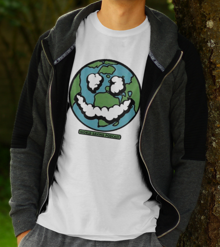 Andy Frasco Crowd Surf World Saving Podcast Earth Smiley T-Shirt
